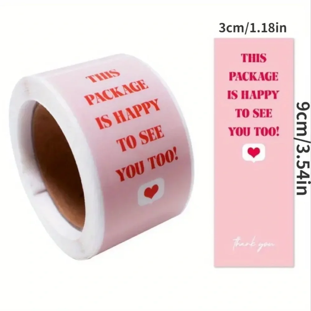 100pcs/roll “This Package Is Happy To See You Too” Stickers
